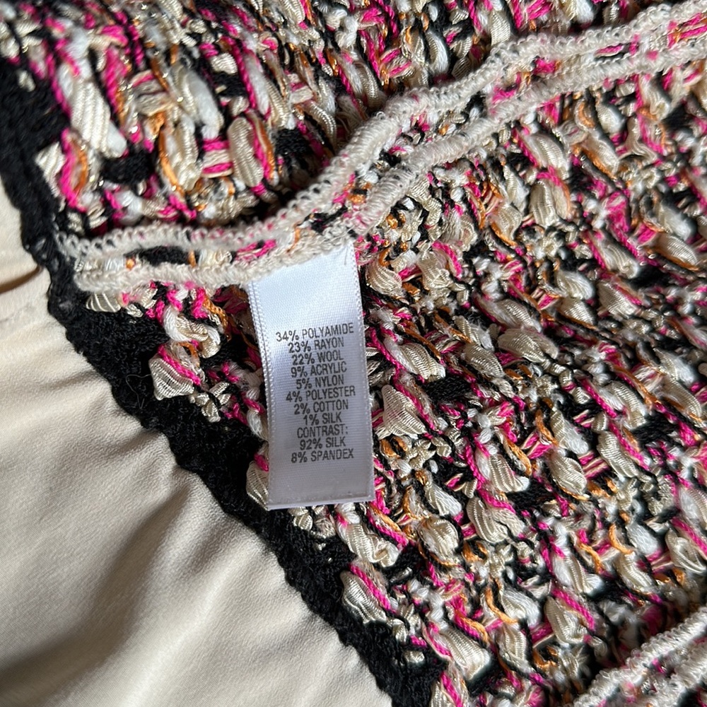Vintage St. John Couture stretch tweed silk jacket Size 8 - Picture 6 of 7